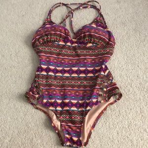 Colorful one peice! With cutouts